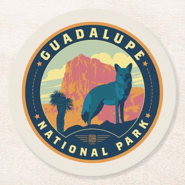 Dessous De Verre Rond Le Parc national de Guadalupe (Devant)