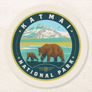 Dessous De Verre Rond Le Parc national de Katmai