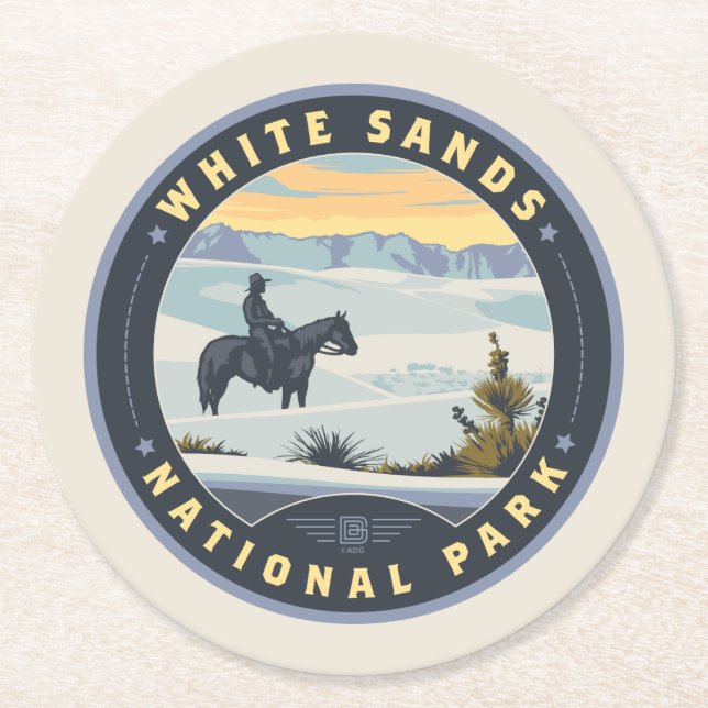 Dessous De Verre Rond Le parc national de White Sands (Devant)
