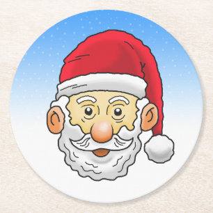 Dessous De Verre Rond Le visage mignon du Père Noël