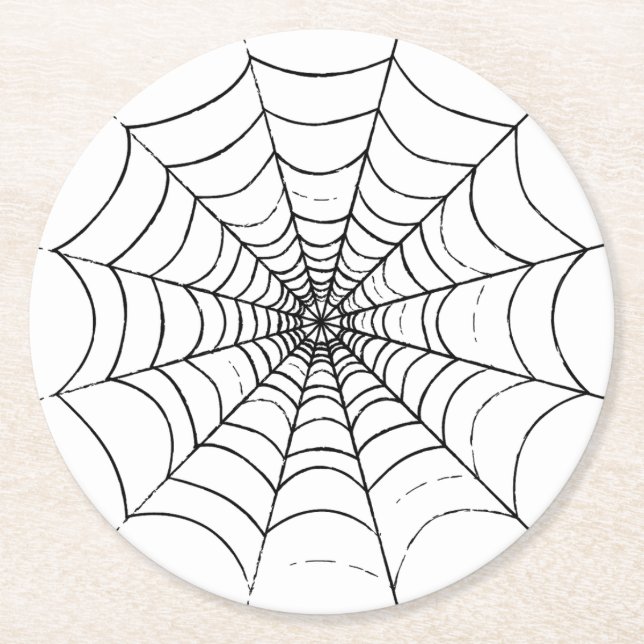 Dessous De Verre Rond Le Web d'un simple araignée (Devant)
