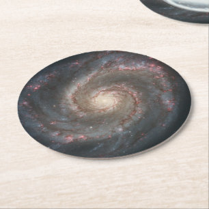 Dessous De Verre Rond Le Whirlpool Galaxy M51 & Companion dans l'espace