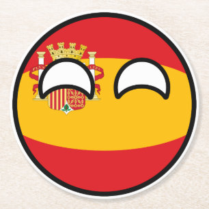 Dessous De Verre Rond L'Espagne Geeky tendante drôle Countryball