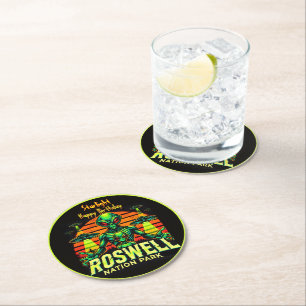 Dessous De Verre Rond L'évasion cosmique de Roswell vous attend !