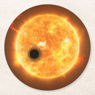 Dessous De Verre Rond L'Exoplanet Wasp-107b Est Un Géant De Gaz