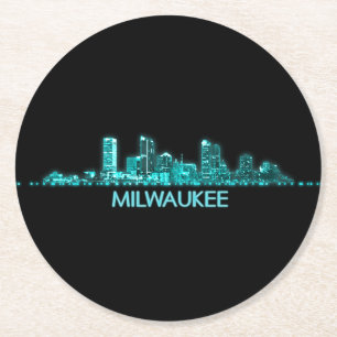 Dessous De Verre Rond Ligne aérienne de Milwaukee