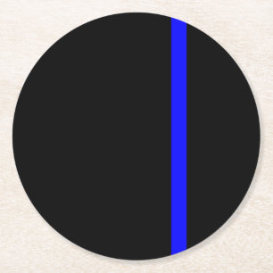 Dessous De Verre Rond Ligne bleue claire symbolique verticale