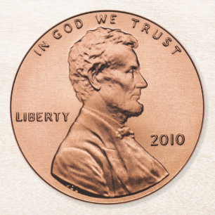 Dessous De Verre Rond Lincoln Penny