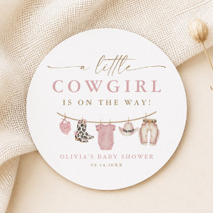 Dessous De Verre Rond Linge de bébé rose pour petite cowgirl Baby Shower