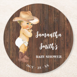 Dessous De Verre Rond Little Cowboy Baby shower occidental
