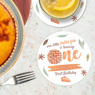 Dessous De Verre Rond Little Cutie Pie Automne 1er Anniversaire