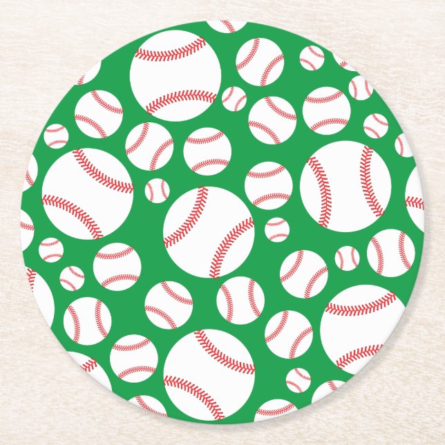 Dessous De Verre Rond Little Slugger Baseball fête d'anniversaire (Devant)