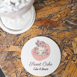 Dessous De Verre Rond Logo de gâteau de boulangerie de gâteau doux & des