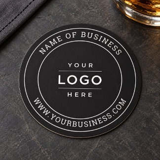 Dessous De Verre Rond Logo de société noir personnalisé rond pour site w