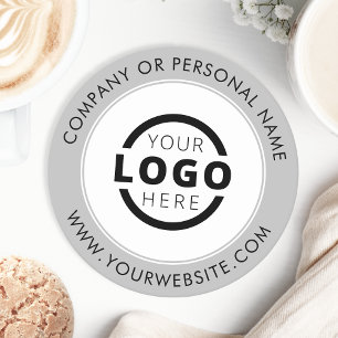 Dessous De Verre Rond Logo d'entreprise de marque personnalisée Gris pro
