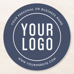 Dessous De Verre Rond Logo d'entreprise personnalisé bleu promotionnel