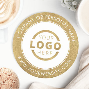 Dessous De Verre Rond Logo d'entreprise promotionnel personnalisé en or