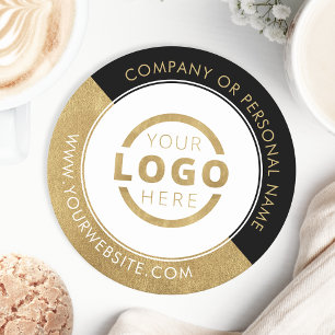 Dessous De Verre Rond Logo d'entreprise promotionnel personnalisé en or