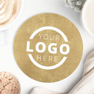 Dessous De Verre Rond Logo d'entreprise promotionnel personnalisé en or