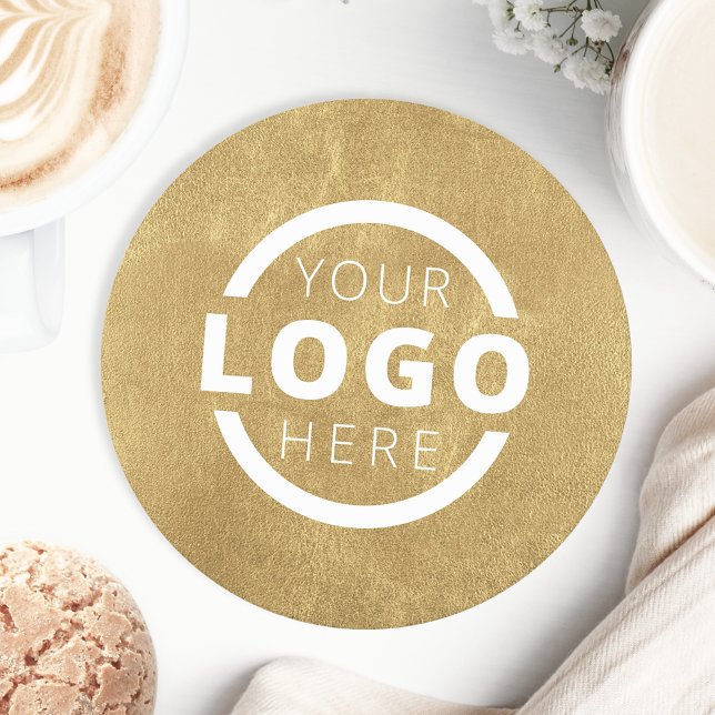 Dessous De Verre Rond Logo d'entreprise promotionnel personnalisé en or (Créateur téléchargé)