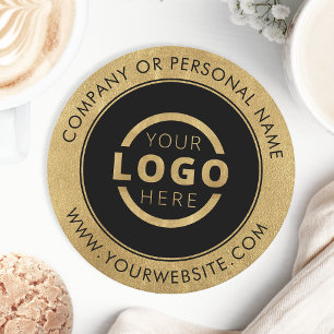 Dessous De Verre Rond Logo d'entreprise promotionnel personnalisé en or