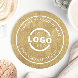Dessous De Verre Rond Logo d'entreprise promotionnel personnalisé en or