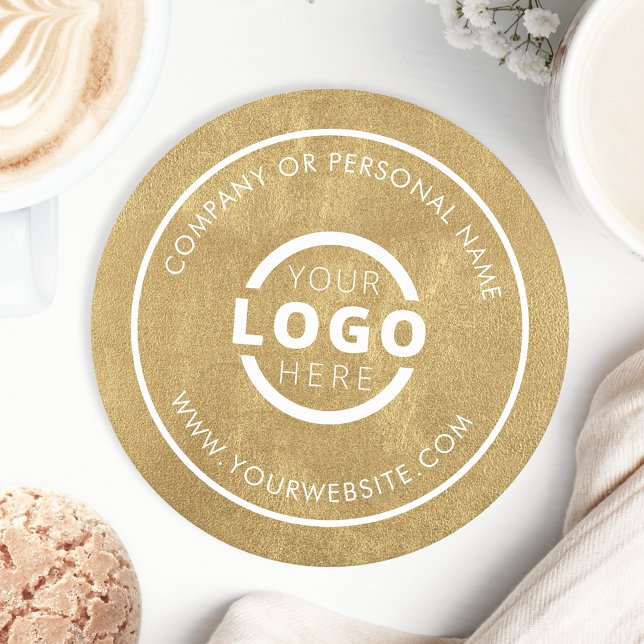 Dessous De Verre Rond Logo d'entreprise promotionnel personnalisé en or (Créateur téléchargé)