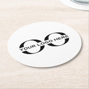 Dessous De Verre Rond Logo Entreprise Entreprise Entreprise Blanc