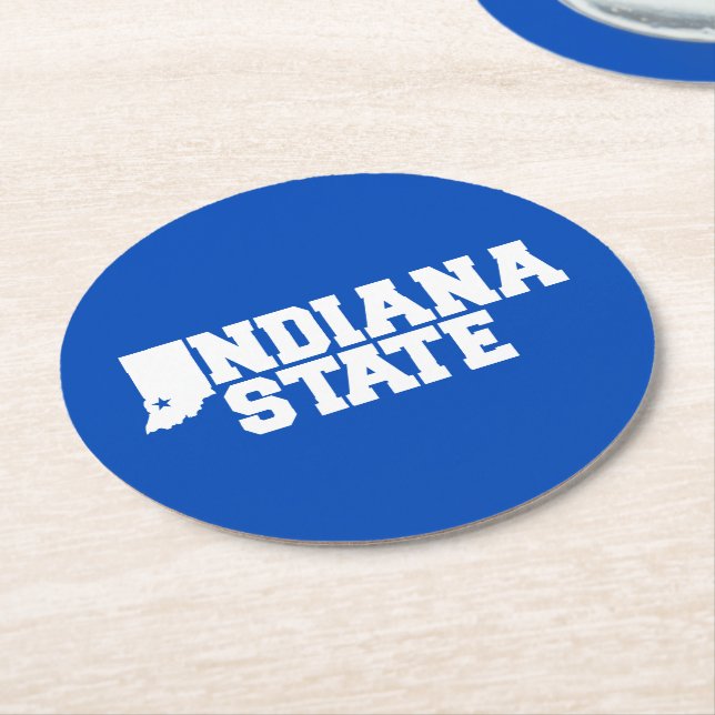 Dessous De Verre Rond Logo Indiana State (Incliné)