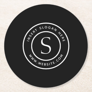 Dessous De Verre Rond Logo Professional Plain Simple Modern Black
