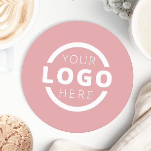 Dessous De Verre Rond Logo promotionnel personnalisé de marque rose