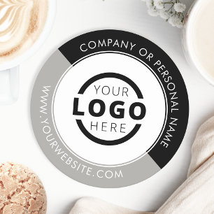 Dessous De Verre Rond Logo promotionnel personnalisé en gris