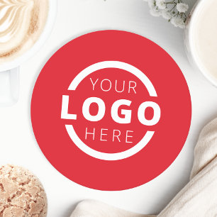 Dessous De Verre Rond Logo promotionnel personnalisé en rouge