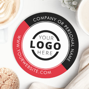 Dessous De Verre Rond Logo promotionnel personnalisé en rouge