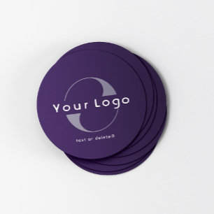 Dessous De Verre Rond Logo sur Deep Purple + White Text Company Business