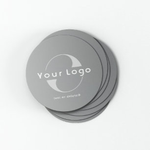 Dessous De Verre Rond Logo sur Grey + White Text Company Business