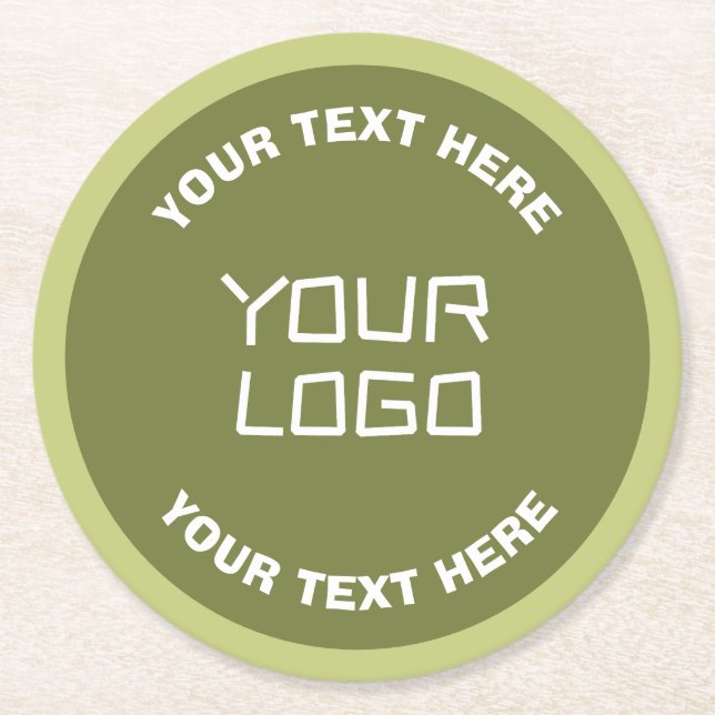 Dessous De Verre Rond Logo téléchargé ou design & texte modifiable Toute (Devant)