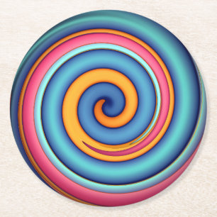 Dessous De Verre Rond Lollipop Abstraite