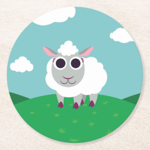Dessous De Verre Rond Lulu les moutons