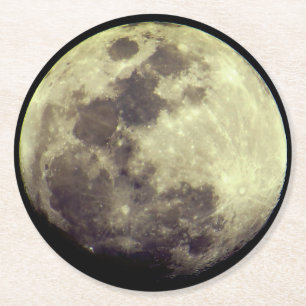 Dessous De Verre Rond Lune détaillée de l'astronomie  