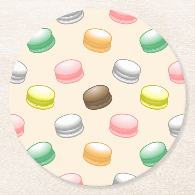 Dessous De Verre Rond Macarons doux 16 (Devant)