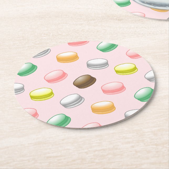 Dessous De Verre Rond Macarons doux 16 (Incliné)