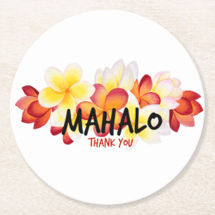 Dessous De Verre Rond Mahalo Plumeria