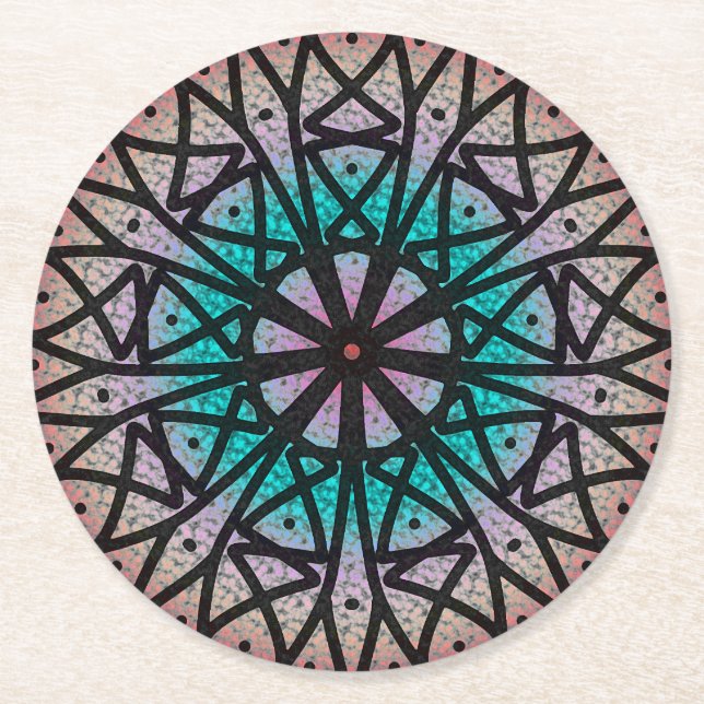 Dessous De Verre Rond Mandala (Devant)