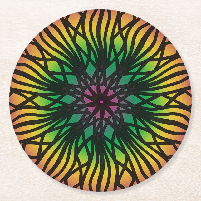 Dessous De Verre Rond Mandala (Devant)
