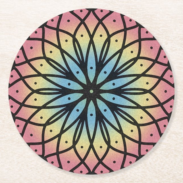 Dessous De Verre Rond Mandala (Devant)