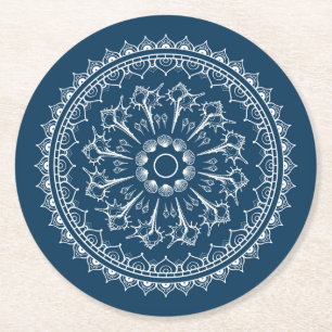 Dessous De Verre Rond Mandala fait de coquillages