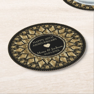 Dessous De Verre Rond Mandala floral