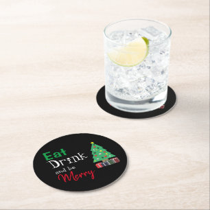 Dessous De Verre Rond Manger, boire et être joyeux