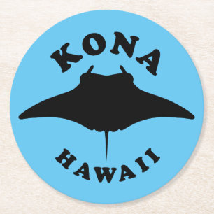 Dessous De Verre Rond Manta Ray Plongée à Kona, Hawaii